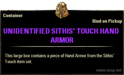 Файл:ON-box-Unidentified Sithis' Touch Hand Armor 01.png