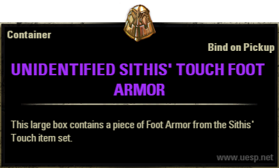 Файл:ON-box-Unidentified Sithis' Touch Foot Armor.png