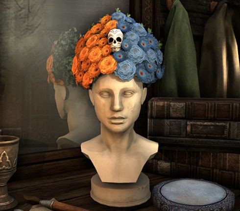 Файл:ON-hat-Floral Skull Fascinator.jpg