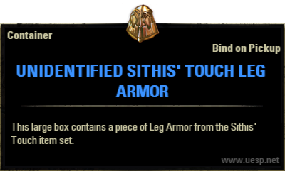 Файл:ON-box-Unidentified Sithis' Touch Leg Armor 01.png